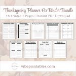 Printable Thanksgiving Planner Or Binder Bundle In Minimalist Design