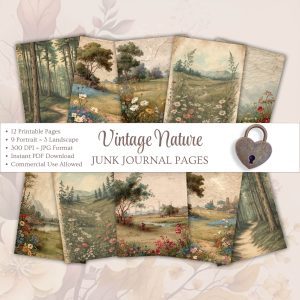 Printable Vintage Nature Junk Journal Pages