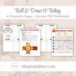 Printable Roll & Draw A Turkey