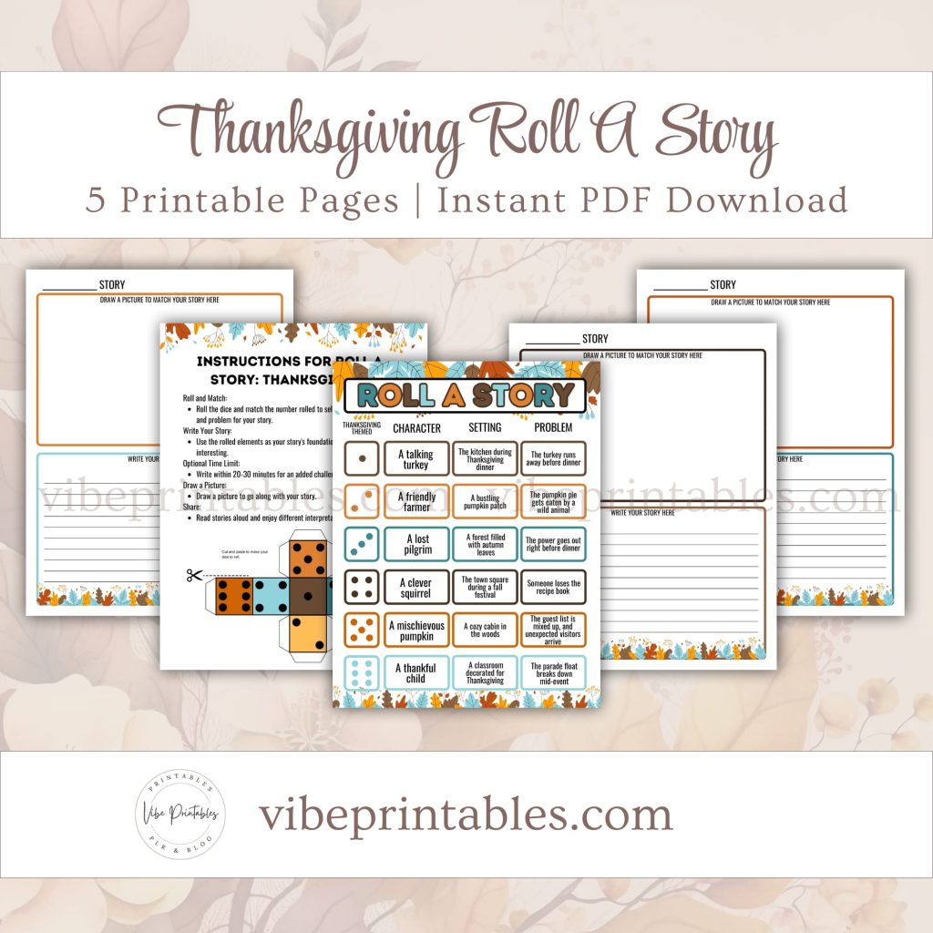 Printable Thanksgiving Roll A Story