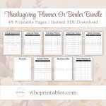 Printable Thanksgiving Planner Or Binder Bundle In Minimalist Design