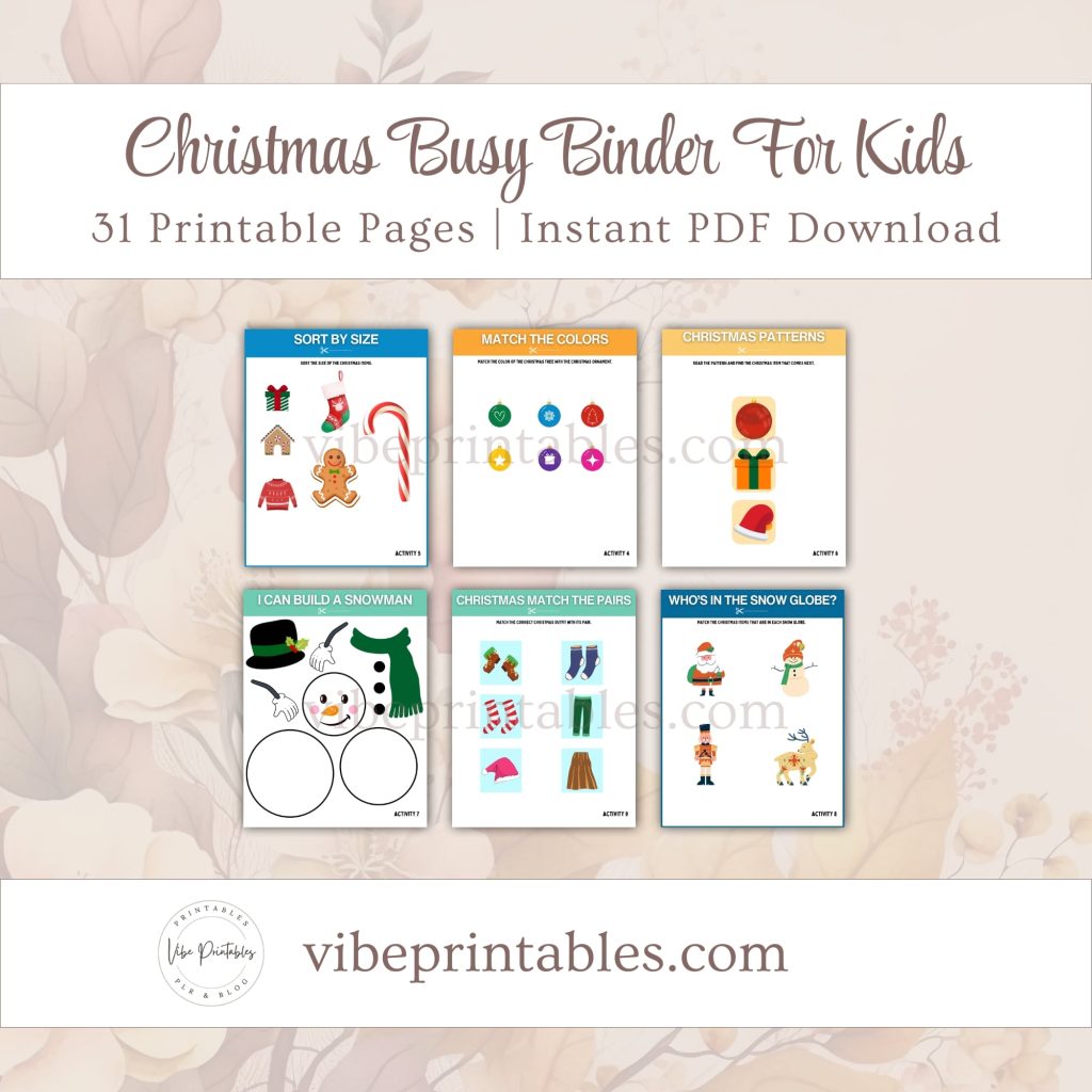 Printable Christmas Busy Binder For Kids