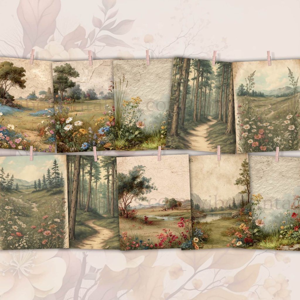 Printable Vintage Nature Junk Journal Pages