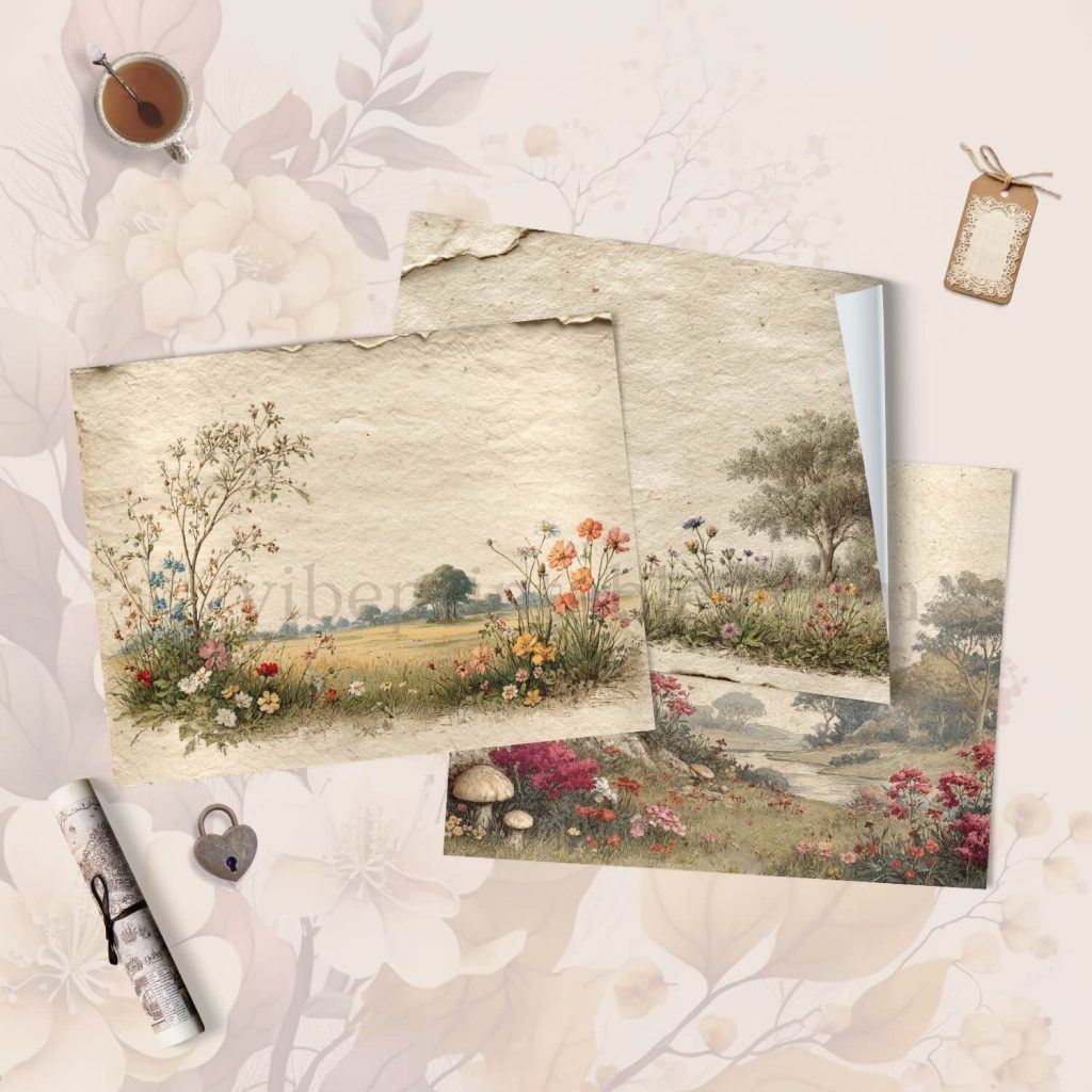 Printable Vintage Nature Junk Journal Pages