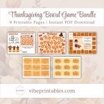 Printable Thanksgiving Board Game Bundle
