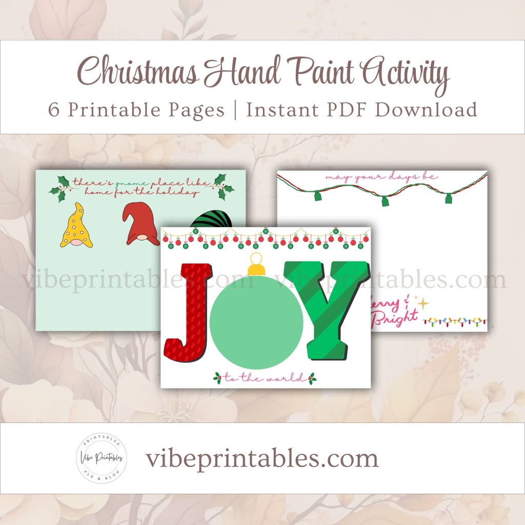 Printable Christmas Hand Paint Activity