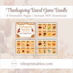 Printable Thanksgiving Board Game Bundle