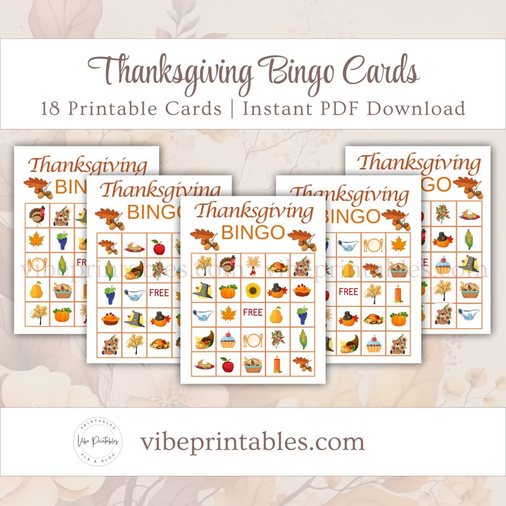 Printable Thanksgiving Bingo Cards