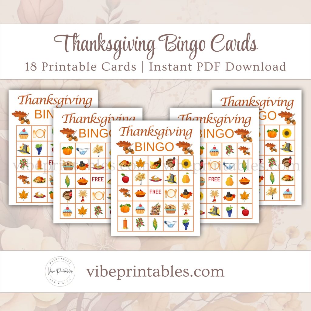 Printable Thanksgiving Bingo Cards