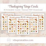Printable Thanksgiving Bingo Cards