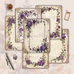 FREE Printable Vintage Purple Florals Junk Journal Pages