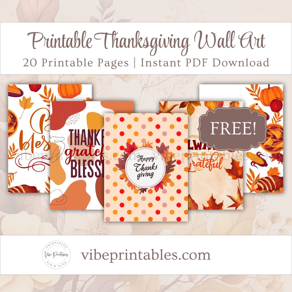 FREE Printable Thanksgiving Wall Art