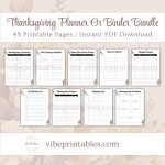 Printable Thanksgiving Planner Or Binder Bundle In Black & White