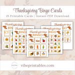 Printable Thanksgiving Bingo Cards