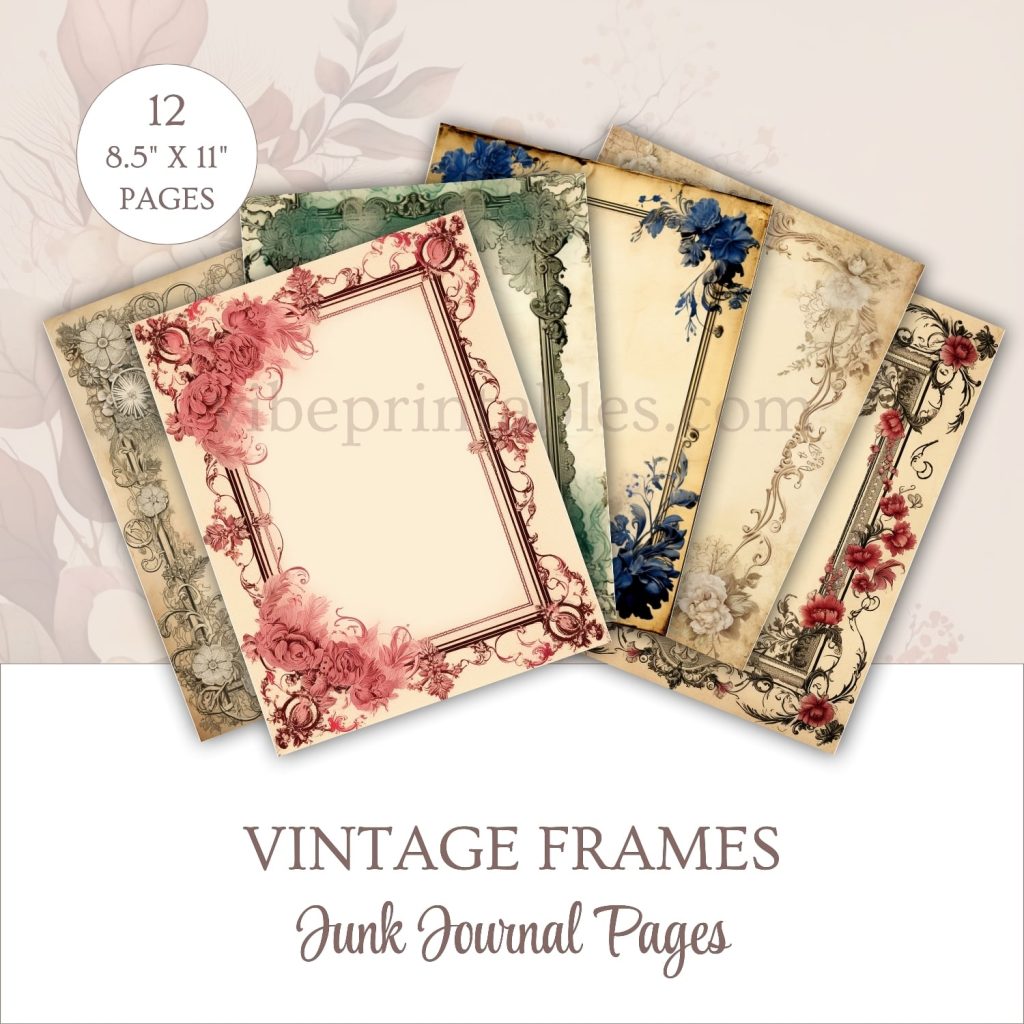 Printable Vintage Frames Junk Journal Pages