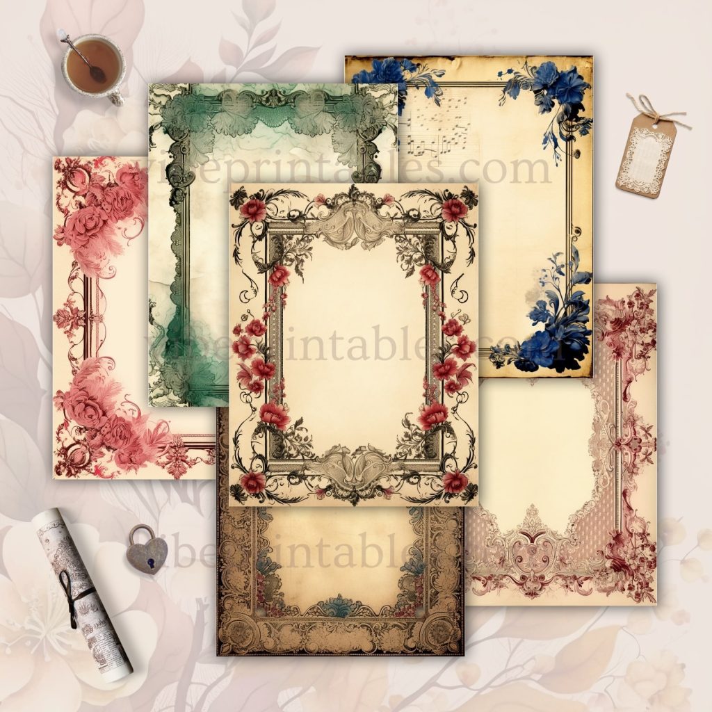 Vintage Frames Junk Journal Pages