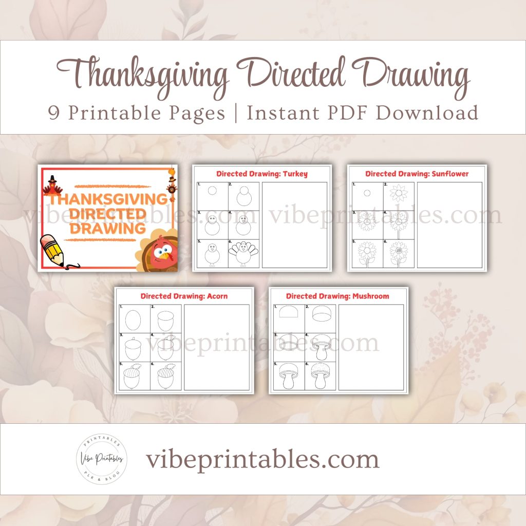Printable Thanksgiving Directed Drawing