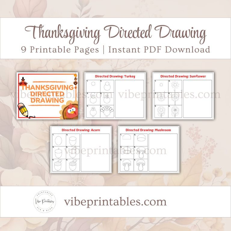 Printable Thanksgiving Directed Drawing