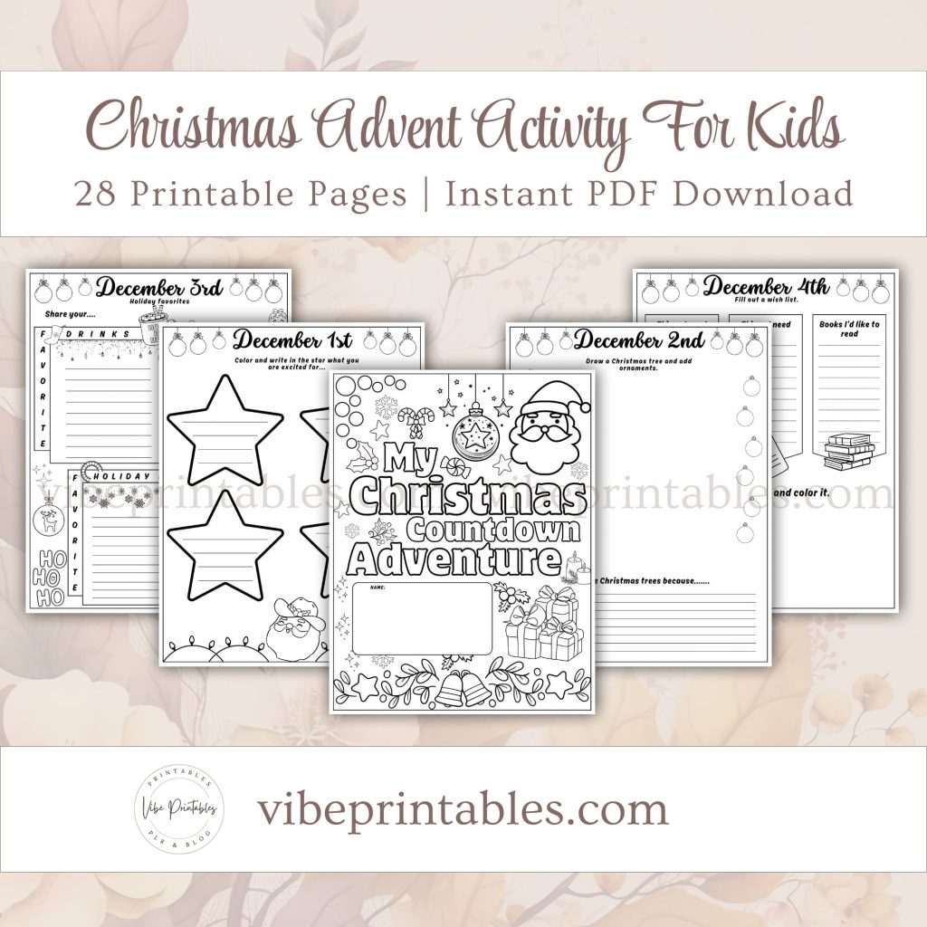 Printable Christmas Advent Activity For Kids