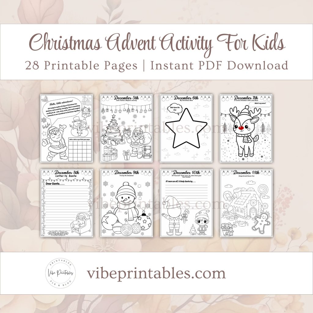 Printable Christmas Advent Activity For Kids