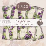 Purple Roses Junk Journal Pages