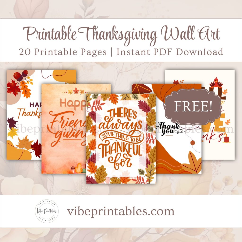 FREE Printable Thanksgiving Wall Art