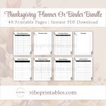 Printable Thanksgiving Planner Or Binder Bundle In Black & White