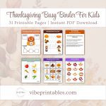 Printable Thanksgiving Busy Binder For Kids