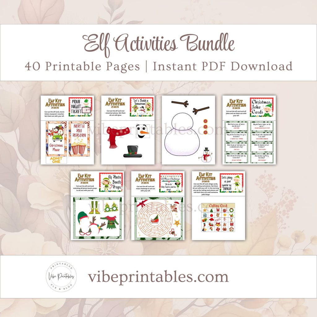 Printable Elf Activities Bundle