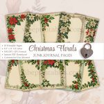 Printable Vintage Christmas Florals Junk Journal Pages