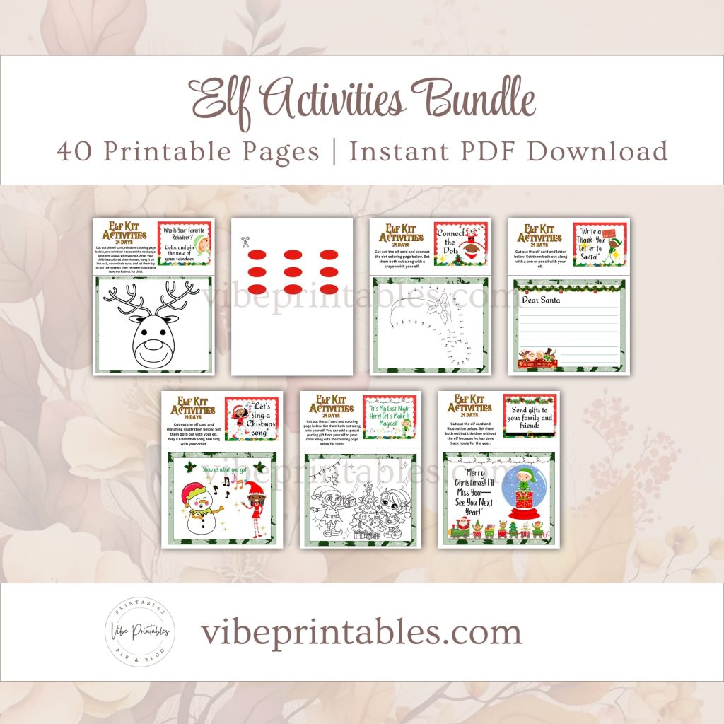 Printable Elf Activities Bundle