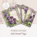 Purple Roses Junk Journal Pages