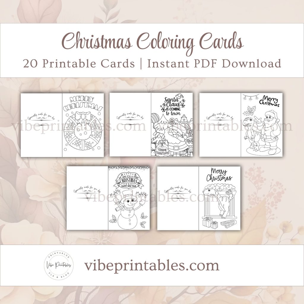 Printable Christmas Coloring Cards