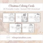 Printable Christmas Coloring Cards