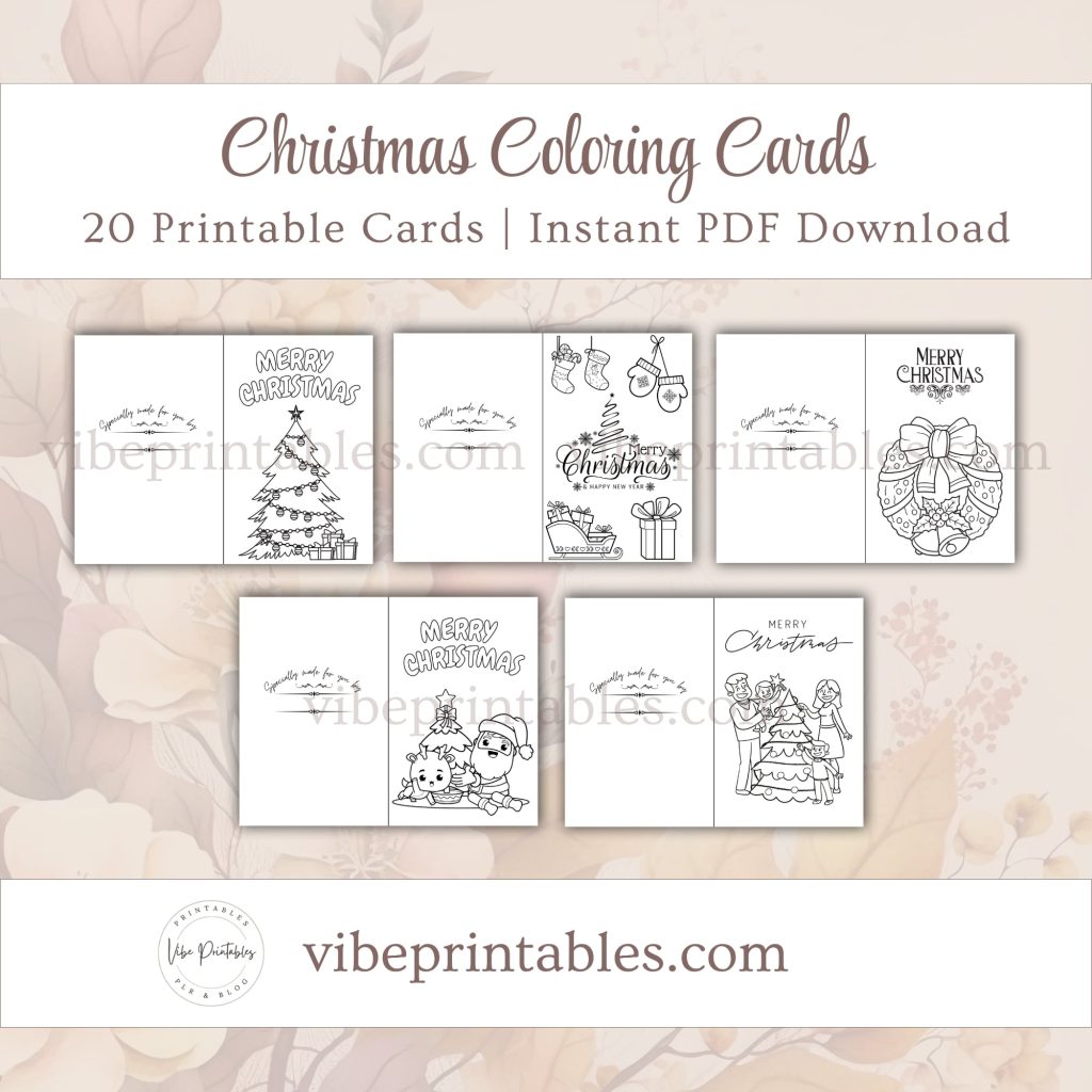 Printable Christmas Coloring Cards