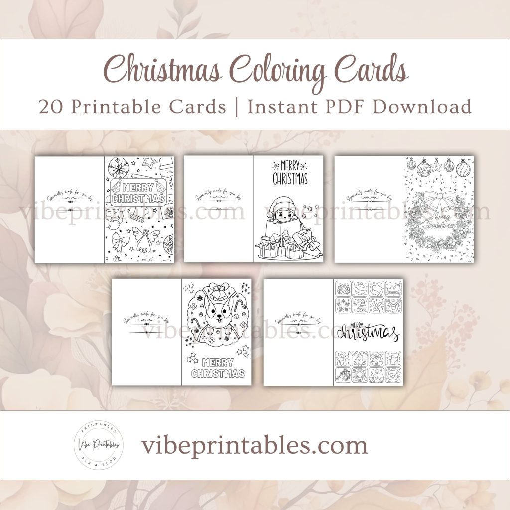 Printable Christmas Coloring Cards