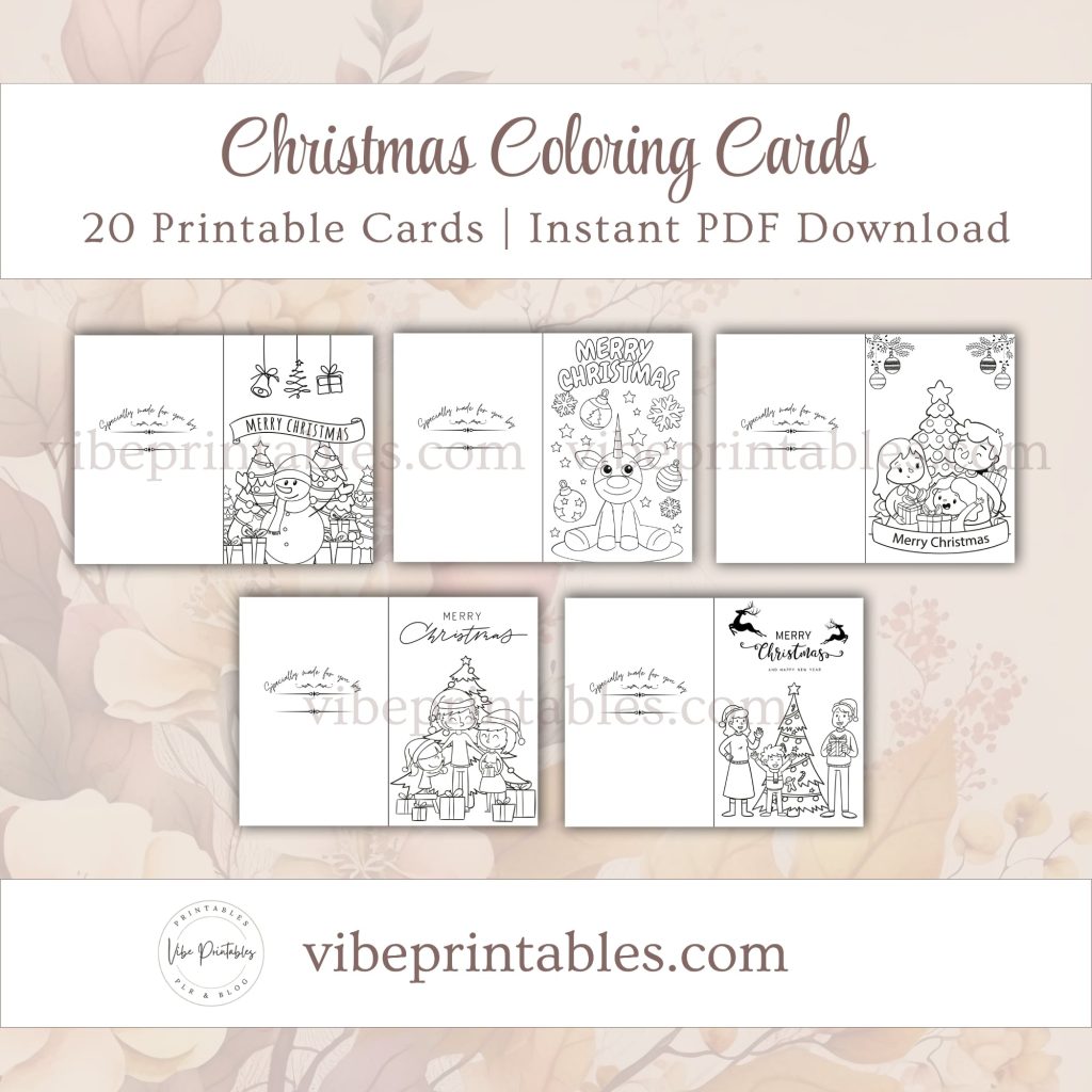 Printable Christmas Coloring Cards