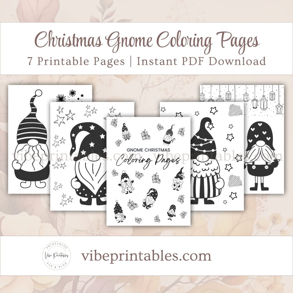 Printable Christmas Gnome Coloring Pages