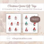 FREE Printable Christmas Gnome Gift Tags
