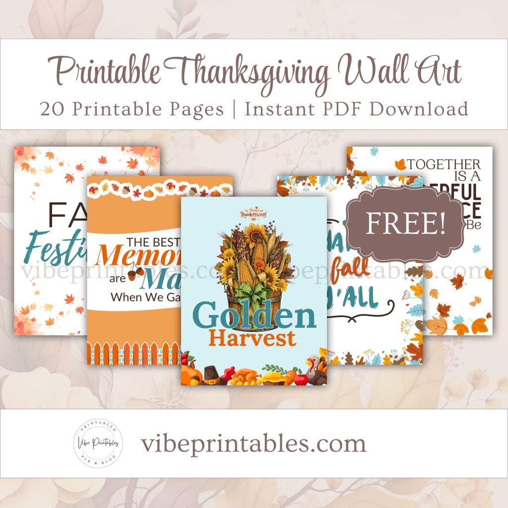 FREE Printable Thanksgiving Wall Art