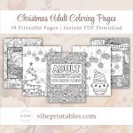 Printable Christmas Adult Coloring Pages