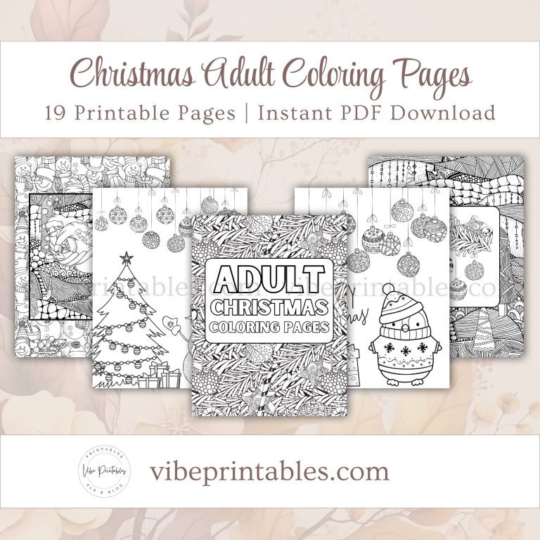 Printable Christmas Adult Coloring Pages