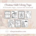 Printable Christmas Adult Coloring Pages