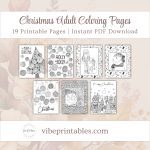 Printable Christmas Adult Coloring Pages