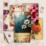 Printable Vintage Vibrant Florals Junk Journal Pages