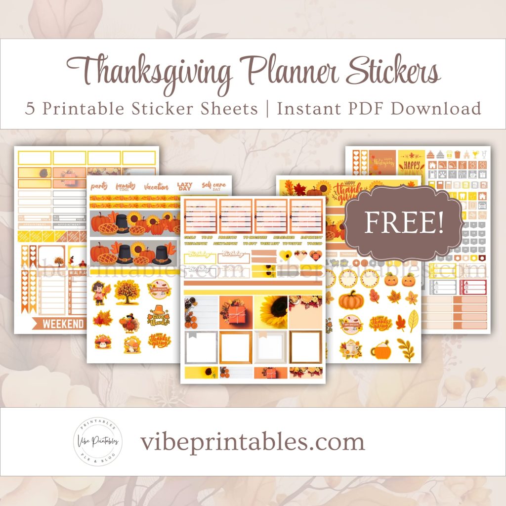FREE Printable Thanksgiving Planner Stickers