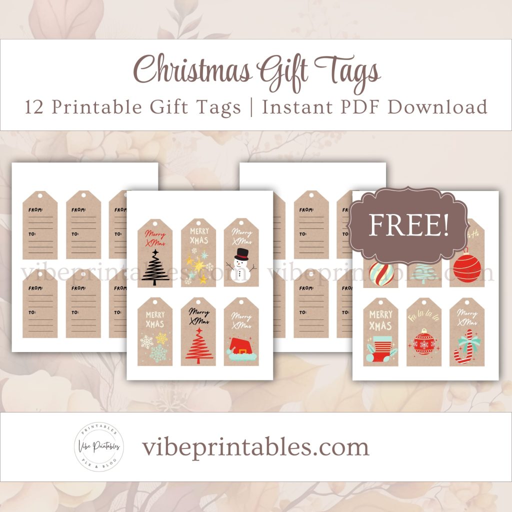 FREE Printable Christmas Gift Tags