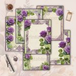 FREE Printable Vintage Purple Roses Junk Journal Pages