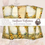 Printable Sunflower Reflections Junk Journal Pages