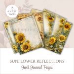 Printable Sunflower Reflections Junk Journal Pages
